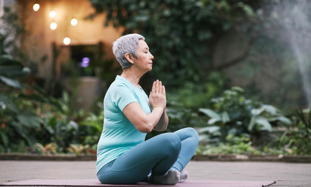 a woman doing meditation