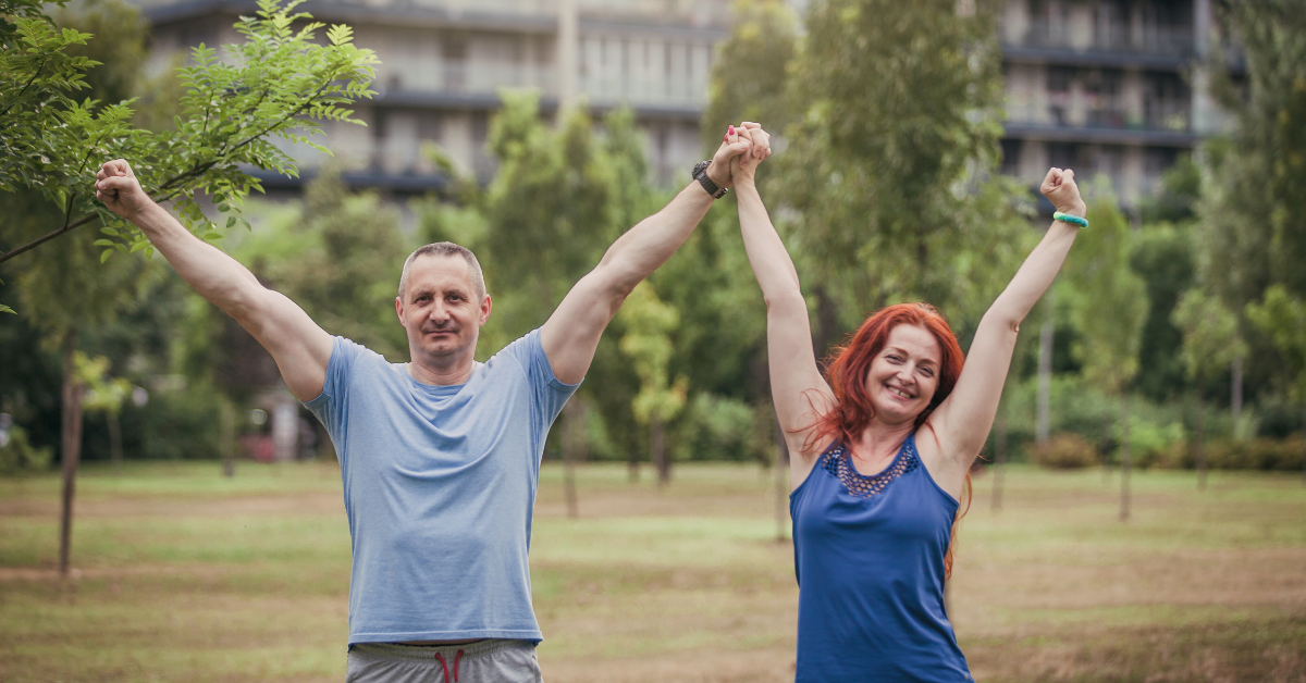 a man and woman happy 